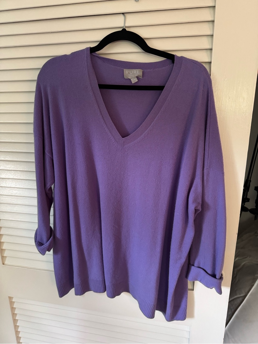 Pur Purple V-Neck Sweater
